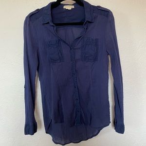 Navy blue Edme & Esyllte small button up blouse